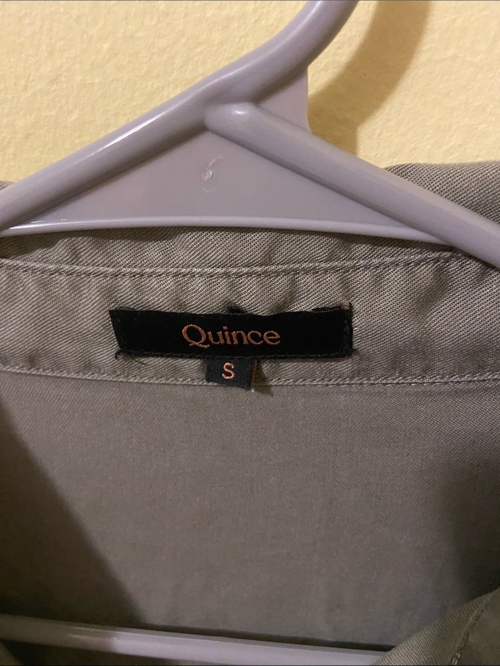 Quince Casual Short-Sleeve Button-Down Shirt in Olive - Picture 5 of 6